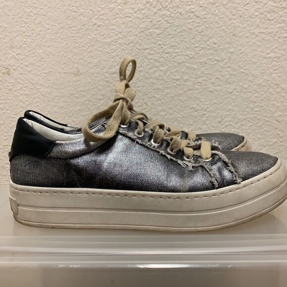 J Slides Silver Sneakers Size 9 - Picture 4 of 7